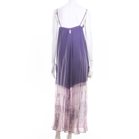 Gypsy 05 Revolve Dress Womens SM Maxi Plunge Boho Flowy Purple 100% Silk V-Neck - Picture 3 of 6